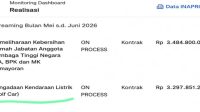 Data pengadaan mobil golf yang disebut berasal dari INAPROC beredar di media sosial.